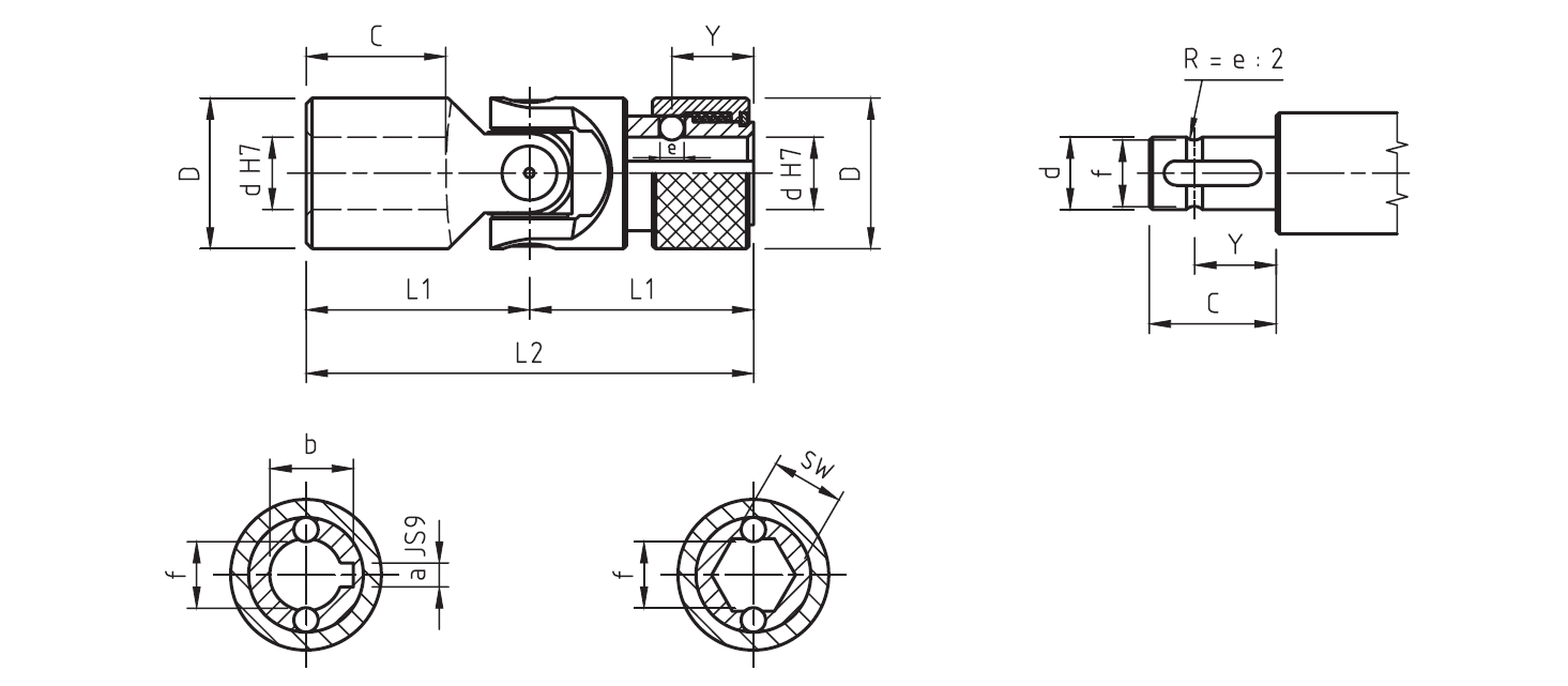 Technical Design Einzelngelenke - Schnellspanner, GR Serie